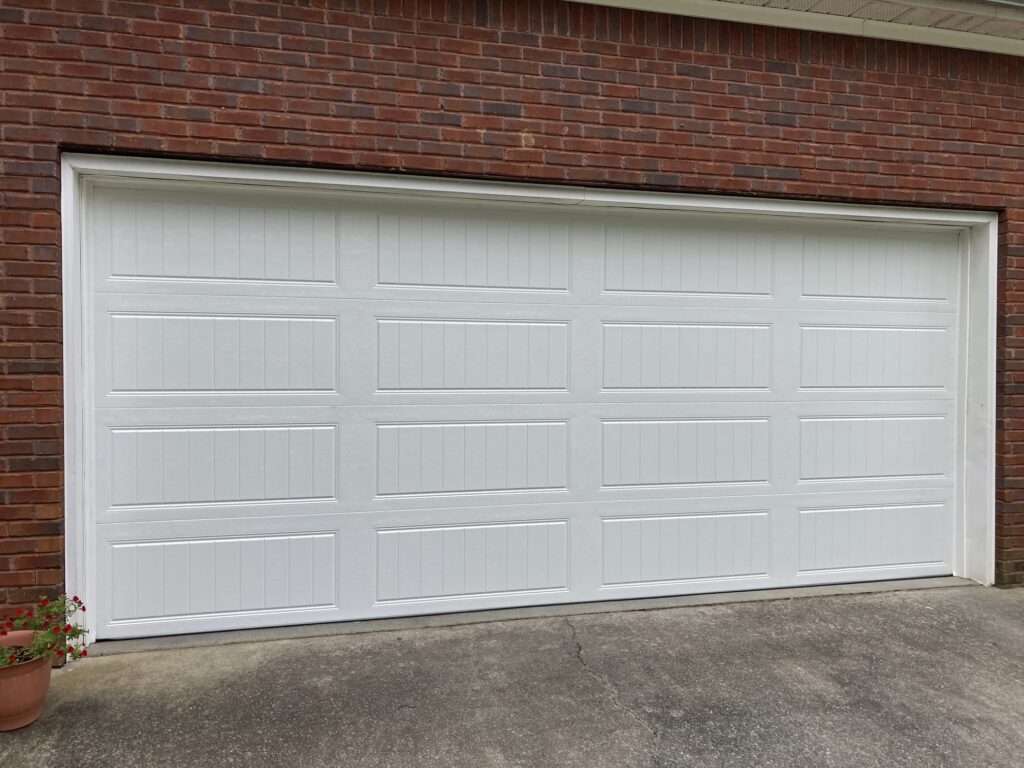 White traditional garage door