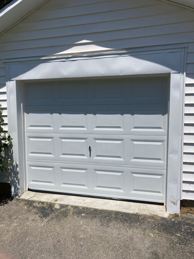 White short panel garage door