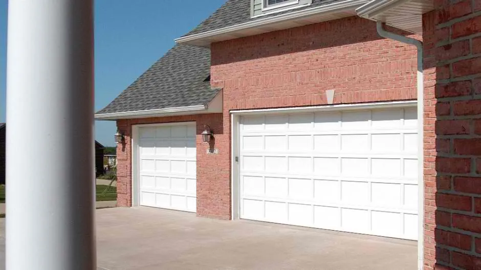 White short panel garage door.