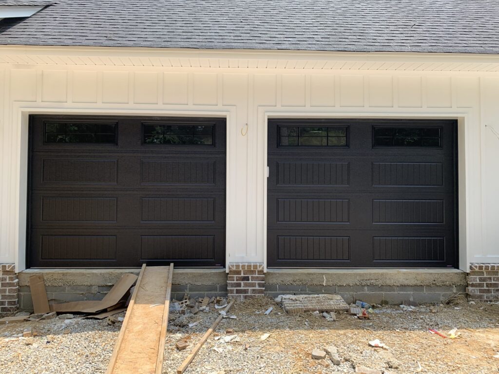Black modern garage doors