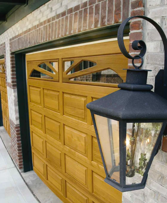 Faux wood traditional garage door