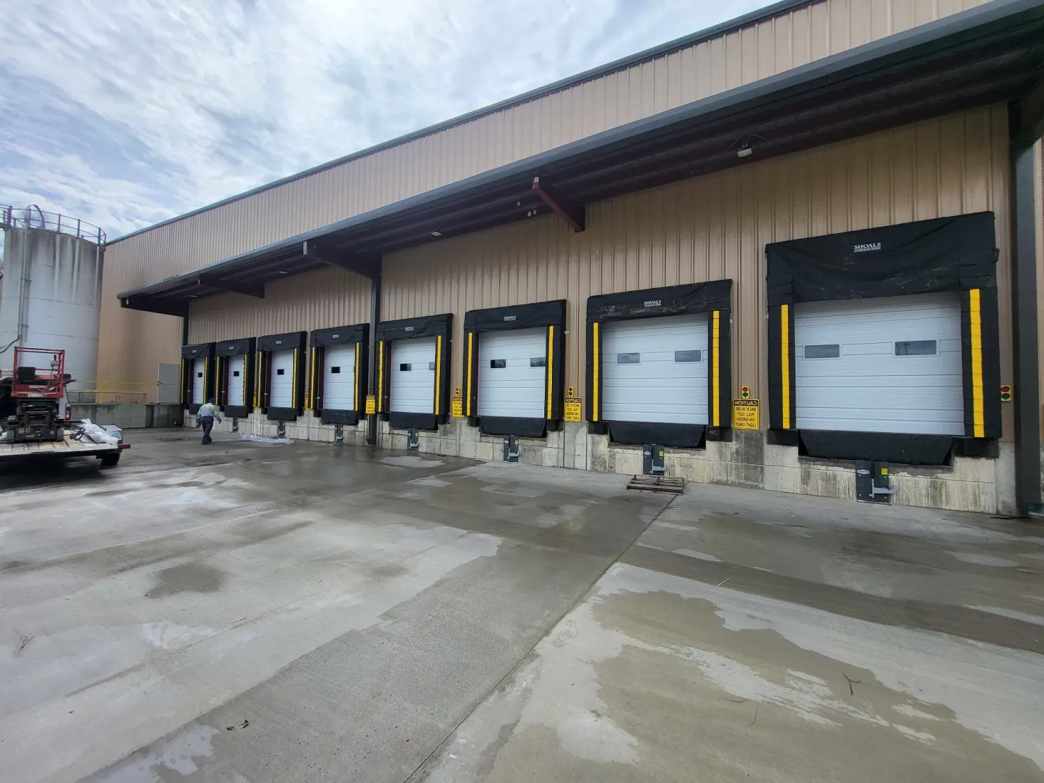 Commercial loading bays at an industrial facility