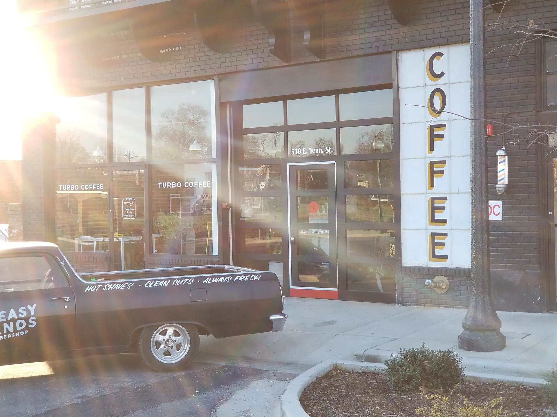 Commercial storefront with a high-speed door