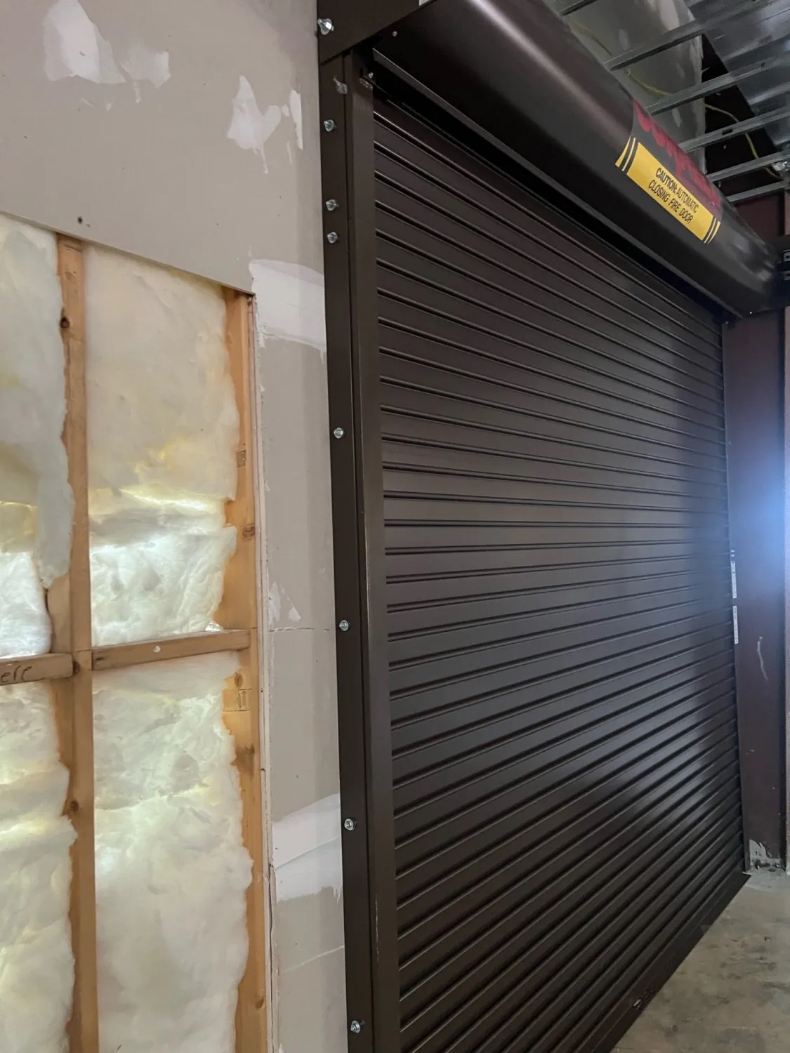 Fire-rated rolling door at a commercial facility
